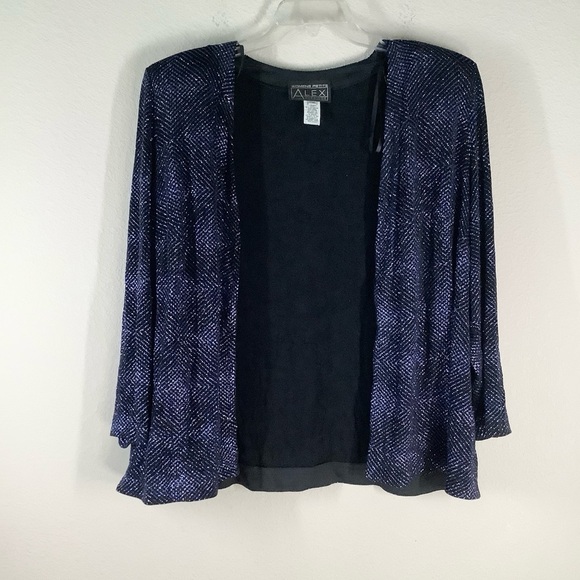 ALEX EVENINGS 2-Piece Evening Gown Set Glitter Jacket & Maxi Wedding 22W PETITE - Picture 11 of 14